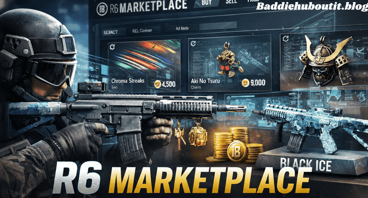 R6 marketplace premium dark luxury header image