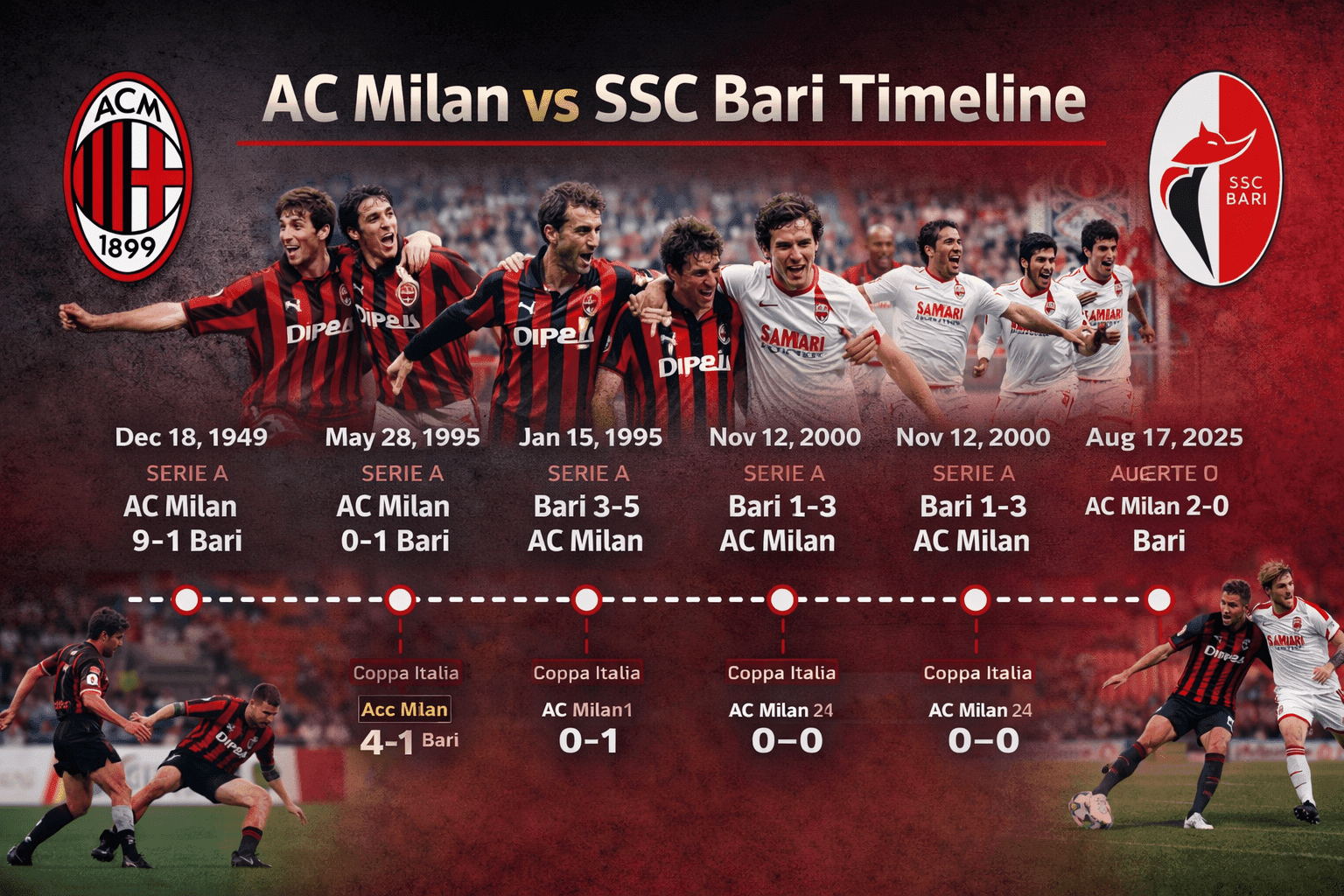 AC Milan vs SSC Bari Timeline