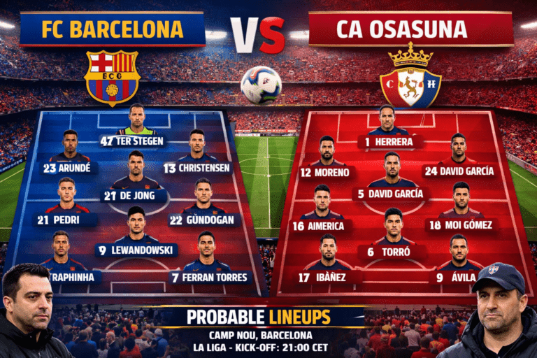 FC Barcelona vs CA Osasuna Lineups