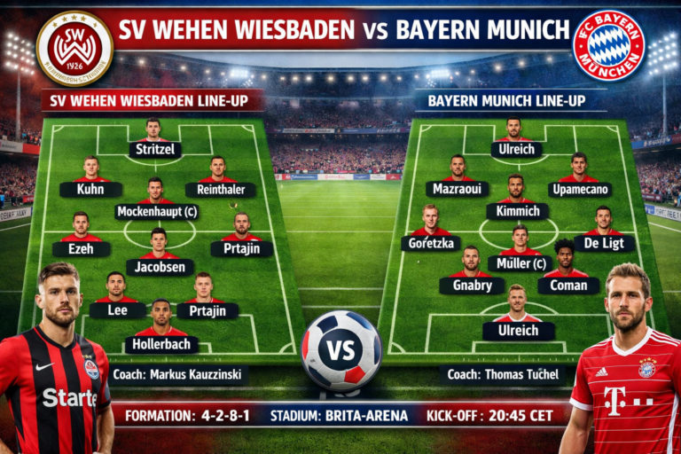 SV Wehen Wiesbaden vs Bayern Munich Lineups