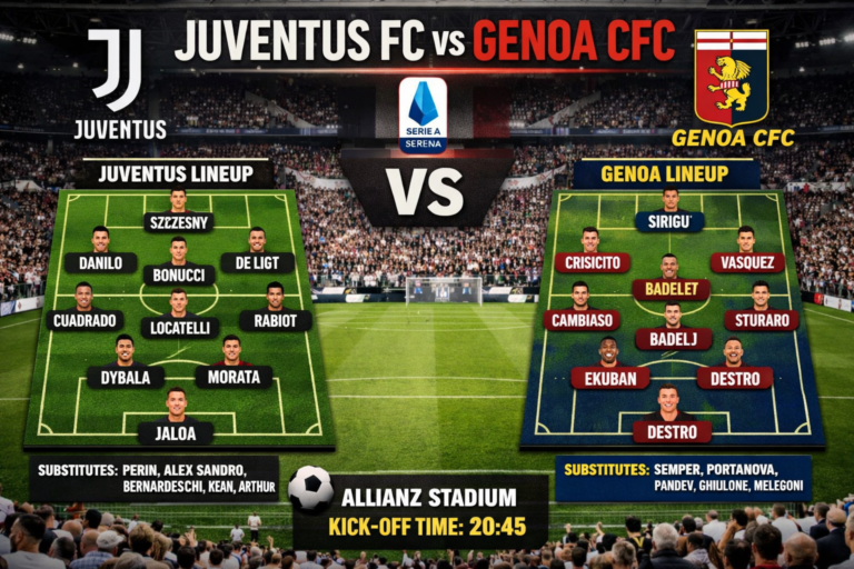 Juventus FC vs Genoa CFC Lineups