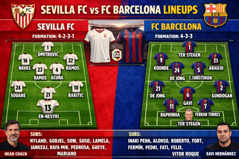 Sevilla FC vs FC Barcelona Lineups