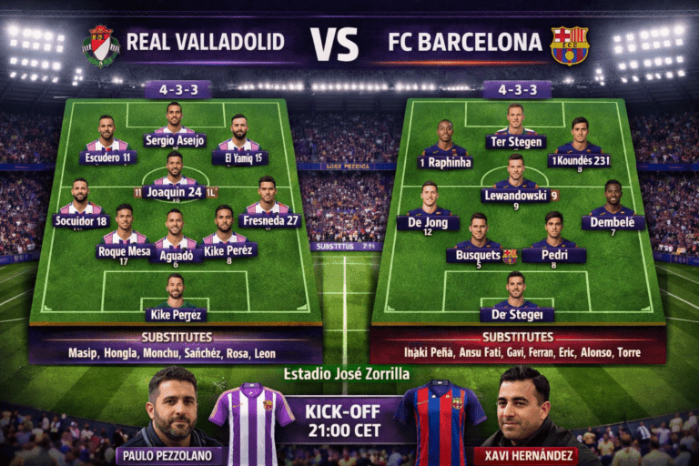 Real Valladolid vs FC Barcelona Lineups