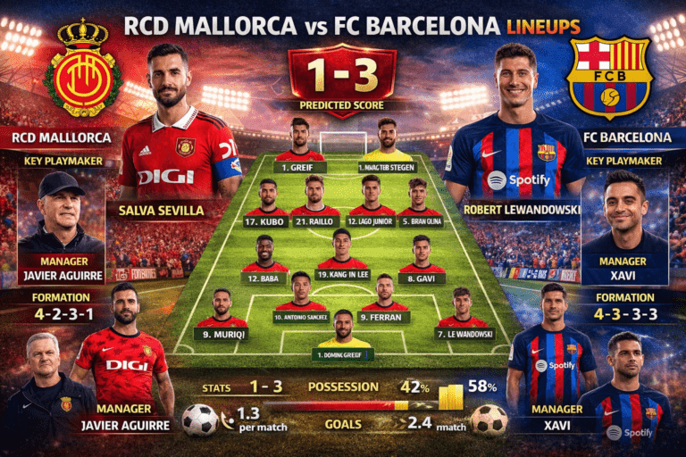 RCD Mallorca vs FC Barcelona Lineups